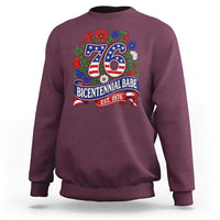 Bicentennial Babe 50th Birthday Sweatshirt Vintage 1976 Retro USA Floral