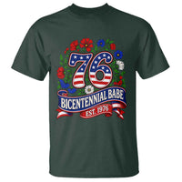 Bicentennial Babe 50th Birthday T Shirt Vintage 1976 Retro USA Floral