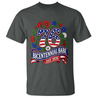 Bicentennial Babe 50th Birthday T Shirt Vintage 1976 Retro USA Floral