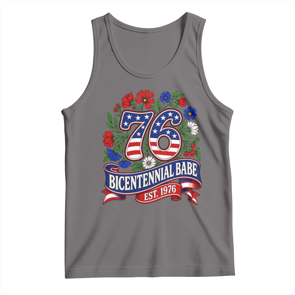 Bicentennial Babe 50th Birthday Tank Top Vintage 1976 Retro USA Floral
