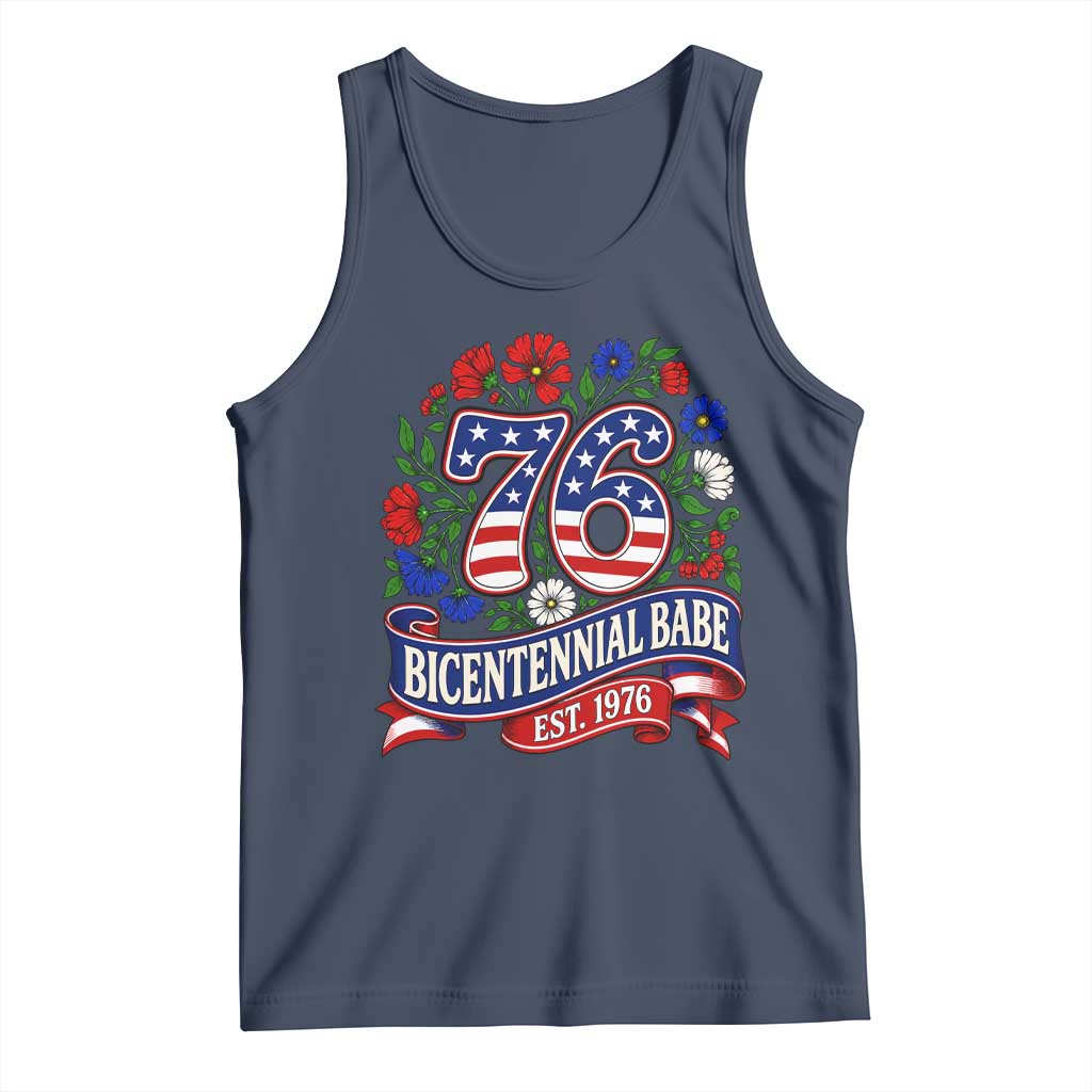 Bicentennial Babe 50th Birthday Tank Top Vintage 1976 Retro USA Floral