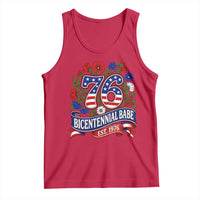 Bicentennial Babe 50th Birthday Tank Top Vintage 1976 Retro USA Floral