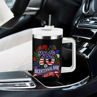 Bicentennial Babe 50th Birthday Tumbler With Handle Vintage 1976 Retro USA Floral