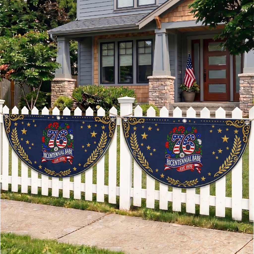 Bicentennial Babe 50th Birthday Patriotic Fan Flag Vintage 1976 Retro USA Floral
