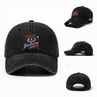 Bicentennial Babe 50th Birthday Washed Cotton Baseball Cap Vintage 1976 Retro USA Floral
