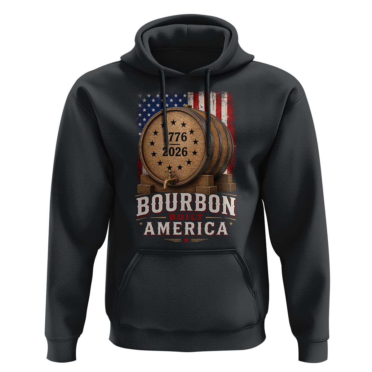 Bourbon Built America 250 Years Hoodie Patriotic Whiskey 250th Anniversary USA