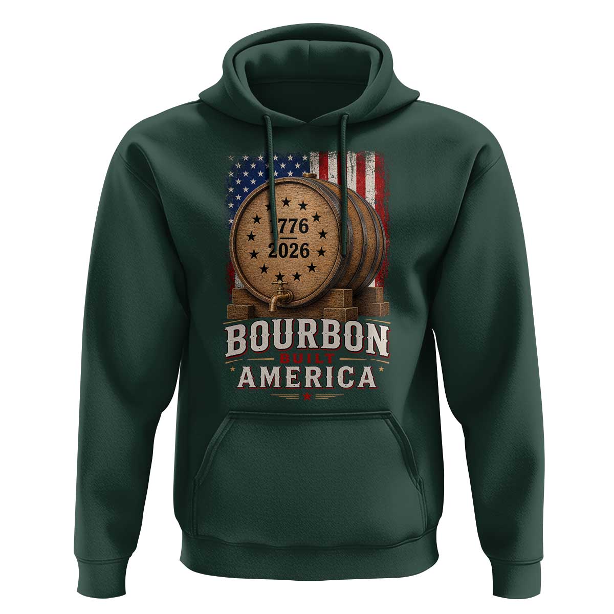 Bourbon Built America 250 Years Hoodie Patriotic Whiskey 250th Anniversary USA