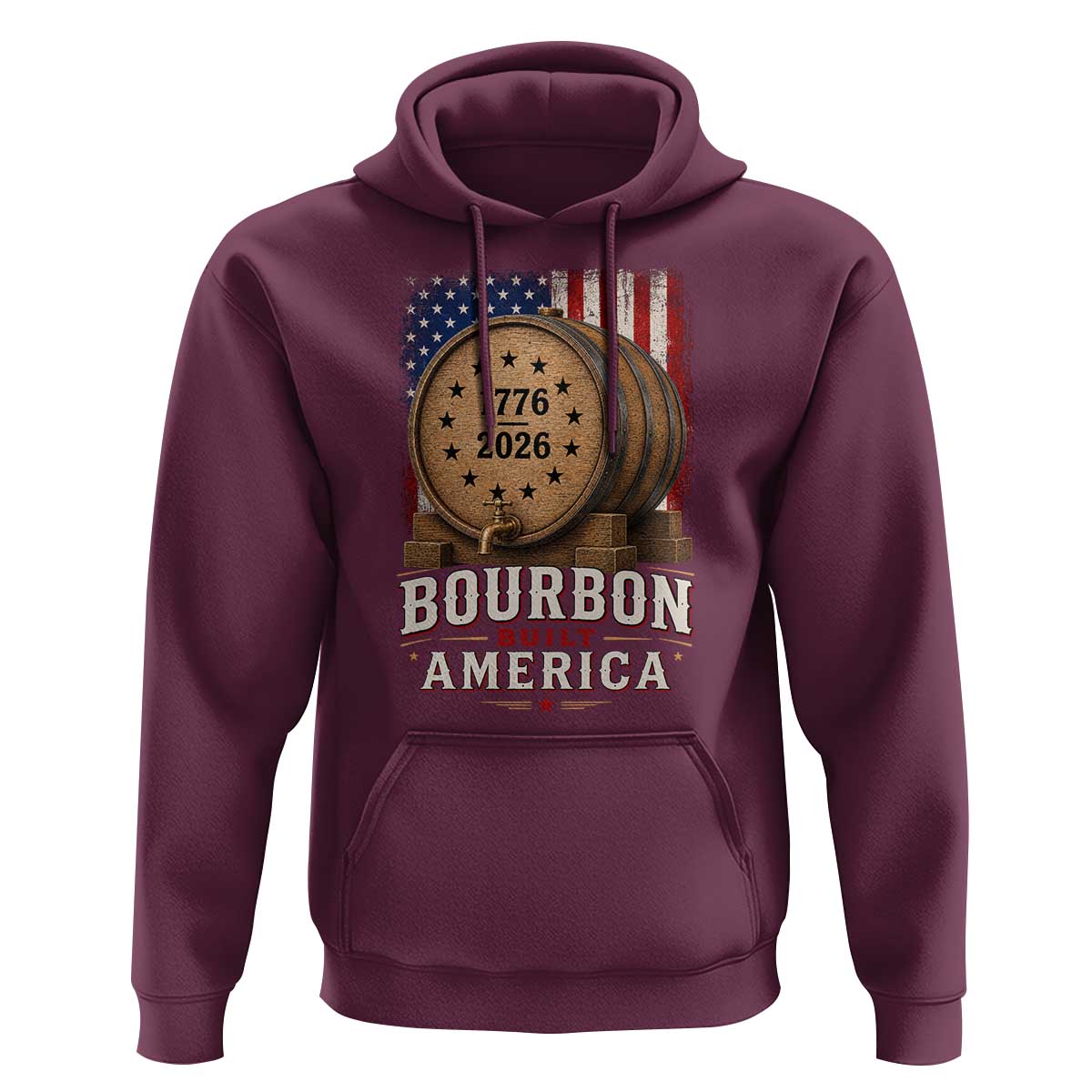 Bourbon Built America 250 Years Hoodie Patriotic Whiskey 250th Anniversary USA