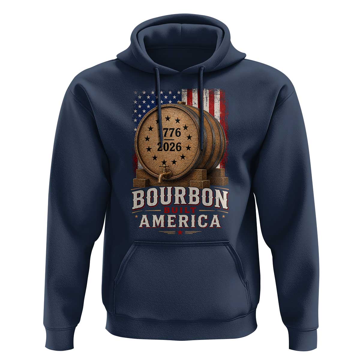 Bourbon Built America 250 Years Hoodie Patriotic Whiskey 250th Anniversary USA