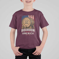 Bourbon Built America 250 Years T Shirt For Kid Patriotic Whiskey 250th Anniversary USA
