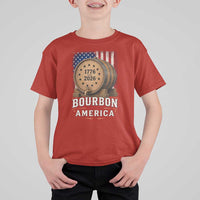Bourbon Built America 250 Years T Shirt For Kid Patriotic Whiskey 250th Anniversary USA