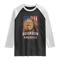 Bourbon Built America 250 Years Raglan Shirt Patriotic Whiskey 250th Anniversary USA
