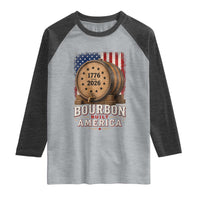 Bourbon Built America 250 Years Raglan Shirt Patriotic Whiskey 250th Anniversary USA