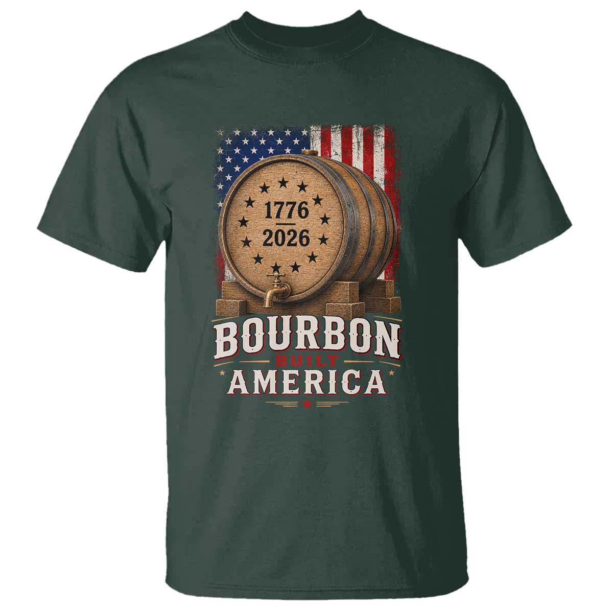 Bourbon Built America 250 Years T Shirt Patriotic Whiskey 250th Anniversary USA