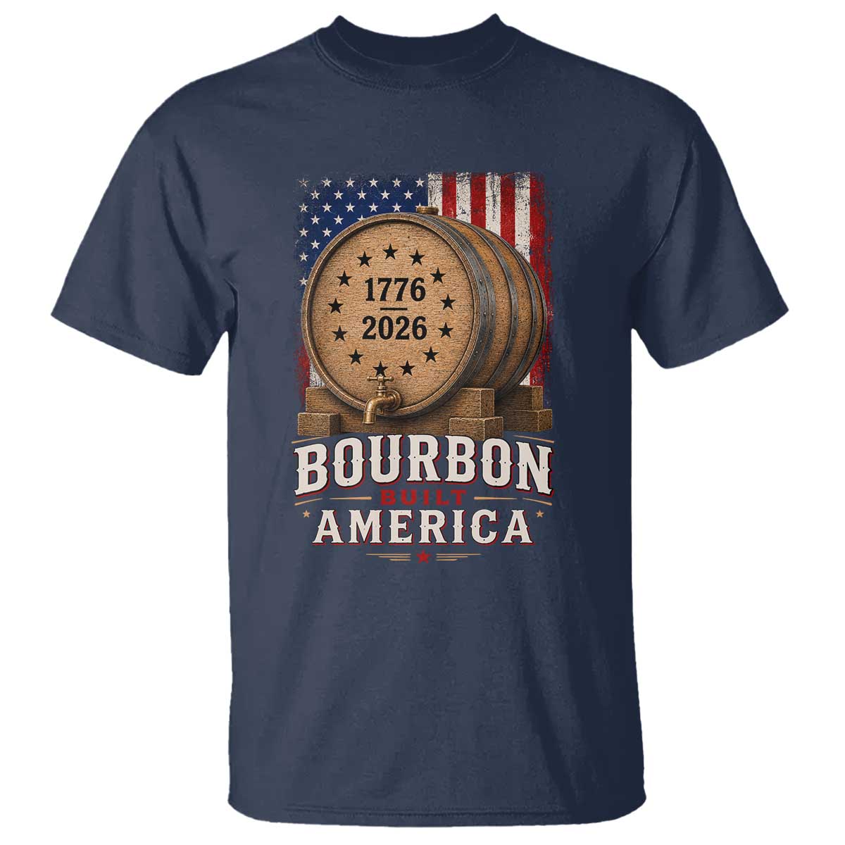 Bourbon Built America 250 Years T Shirt Patriotic Whiskey 250th Anniversary USA