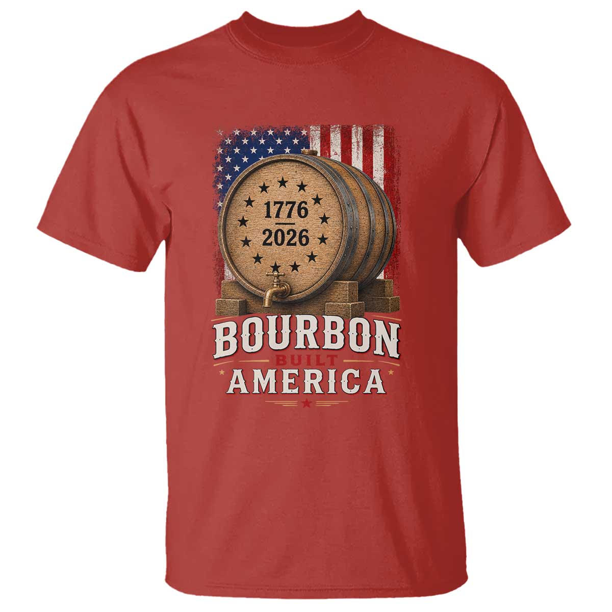 Bourbon Built America 250 Years T Shirt Patriotic Whiskey 250th Anniversary USA