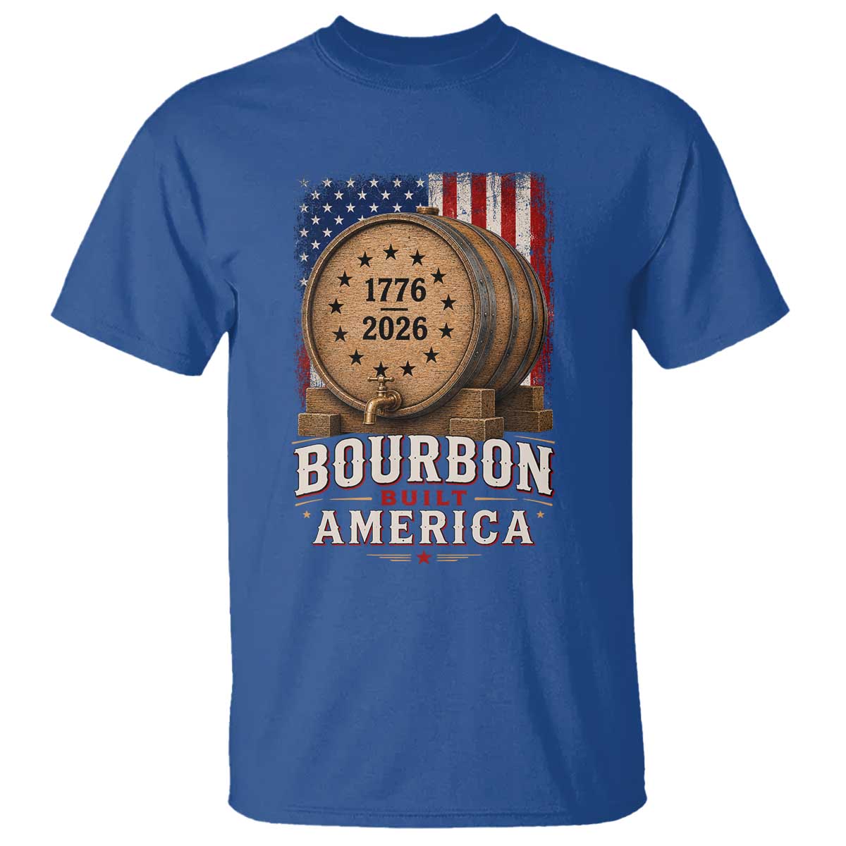 Bourbon Built America 250 Years T Shirt Patriotic Whiskey 250th Anniversary USA