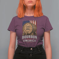 Bourbon Built America 250 Years T Shirt For Women Patriotic Whiskey 250th Anniversary USA