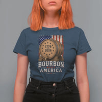 Bourbon Built America 250 Years T Shirt For Women Patriotic Whiskey 250th Anniversary USA