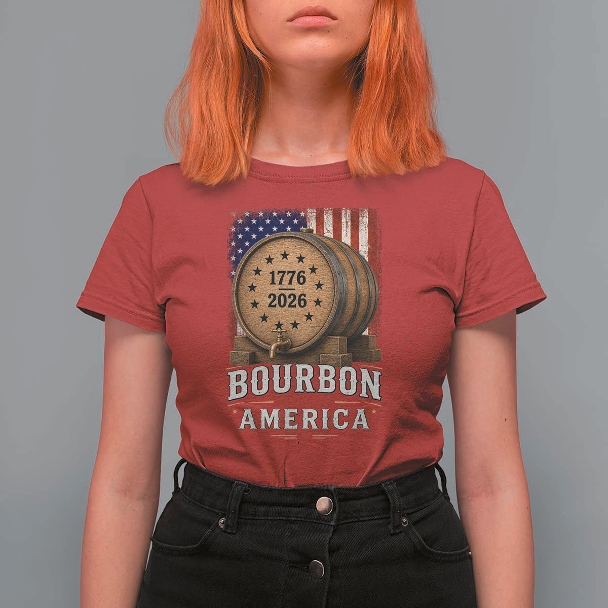 Bourbon Built America 250 Years T Shirt For Women Patriotic Whiskey 250th Anniversary USA