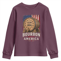 Bourbon Built America 250 Years Youth Sweatshirt Patriotic Whiskey 250th Anniversary USA