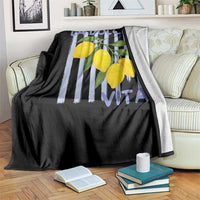 La Dolce Vita Lemon Italian Summer Throw Blanket Blue Striped