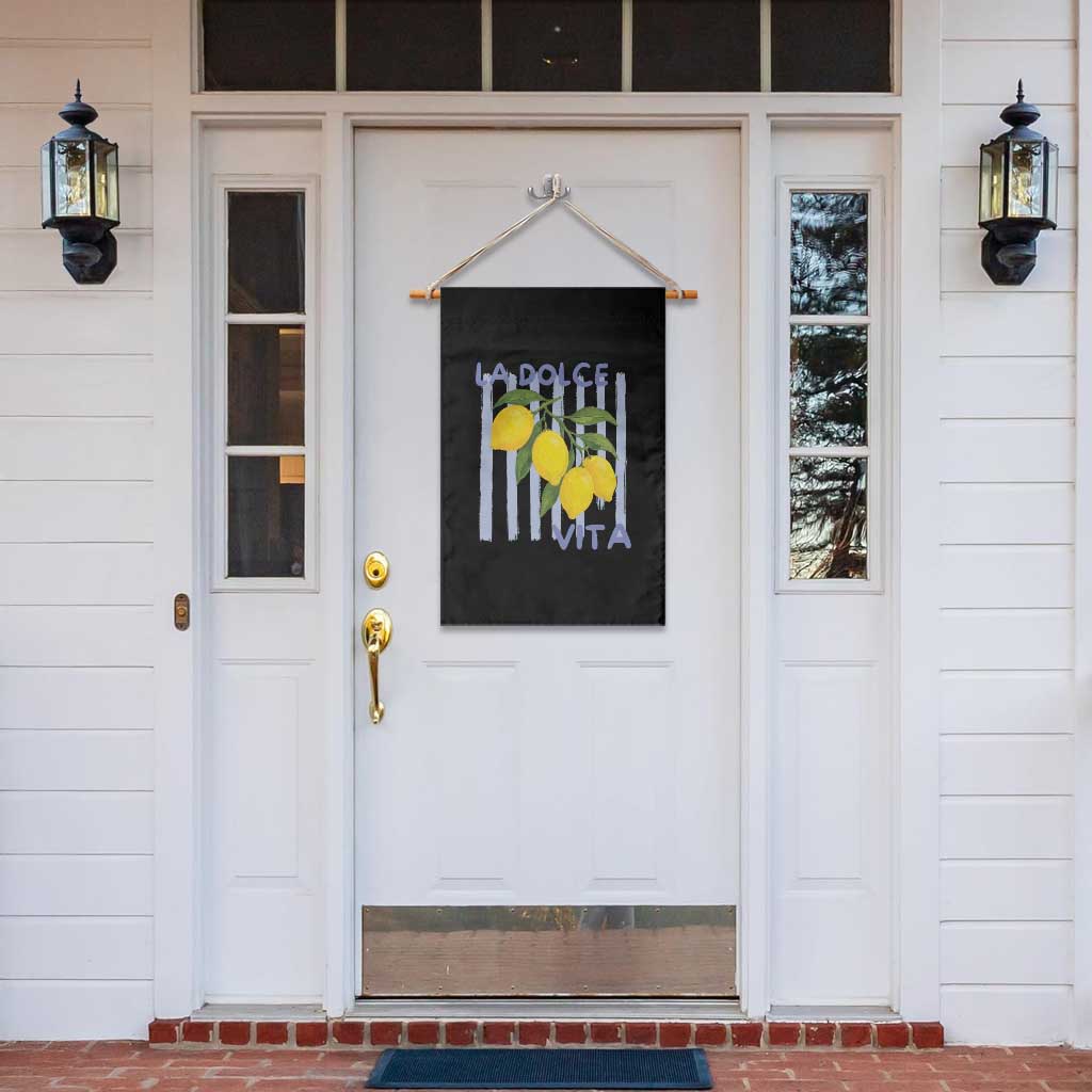 La Dolce Vita Lemon Italian Summer Garden Flag Blue Striped