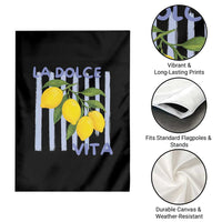 La Dolce Vita Lemon Italian Summer Garden Flag Blue Striped