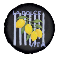 La Dolce Vita Lemon Italian Summer Spare Tire Cover Blue Striped