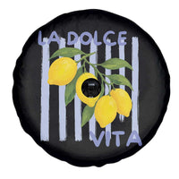 La Dolce Vita Lemon Italian Summer Spare Tire Cover Blue Striped