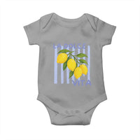 La Dolce Vita Lemon Italian Summer Baby Onesie Blue Striped