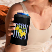La Dolce Vita Lemon Italian Summer 4 in 1 Can Cooler Tumbler Blue Striped