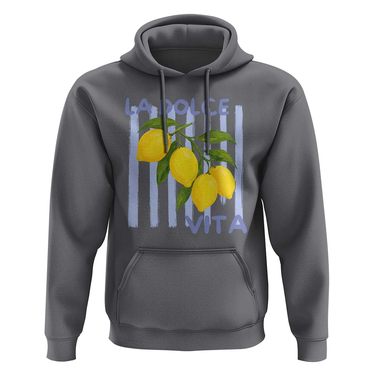 La Dolce Vita Lemon Italian Summer Hoodie Blue Striped
