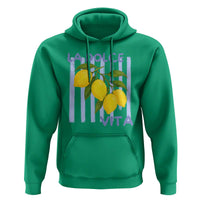 La Dolce Vita Lemon Italian Summer Hoodie Blue Striped