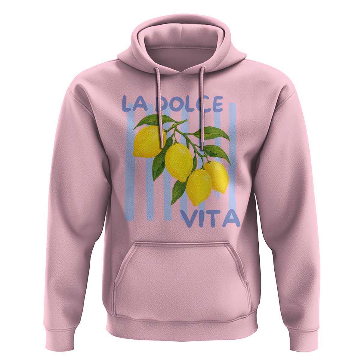 La Dolce Vita Lemon Italian Summer Hoodie Blue Striped