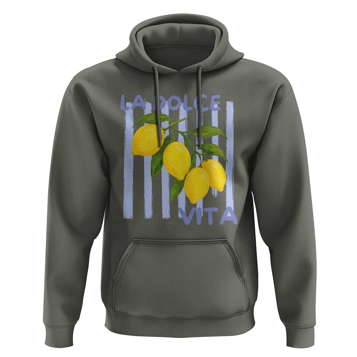La Dolce Vita Lemon Italian Summer Hoodie Blue Striped