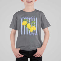 La Dolce Vita Lemon Italian Summer T Shirt For Kid Blue Striped
