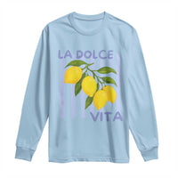 La Dolce Vita Lemon Italian Summer Long Sleeve Shirt Blue Striped