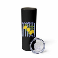 La Dolce Vita Lemon Italian Summer Skinny Tumbler Blue Striped