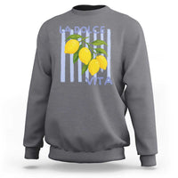 La Dolce Vita Lemon Italian Summer Sweatshirt Blue Striped