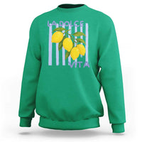 La Dolce Vita Lemon Italian Summer Sweatshirt Blue Striped