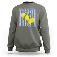 La Dolce Vita Lemon Italian Summer Sweatshirt Blue Striped