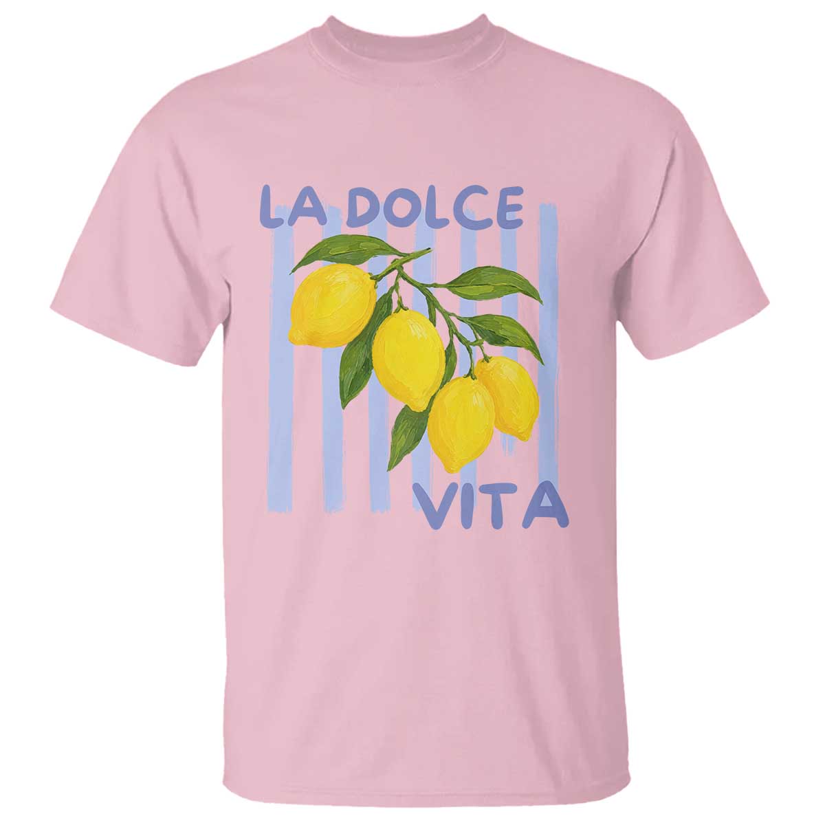 La Dolce Vita Lemon Italian Summer T Shirt Blue Striped