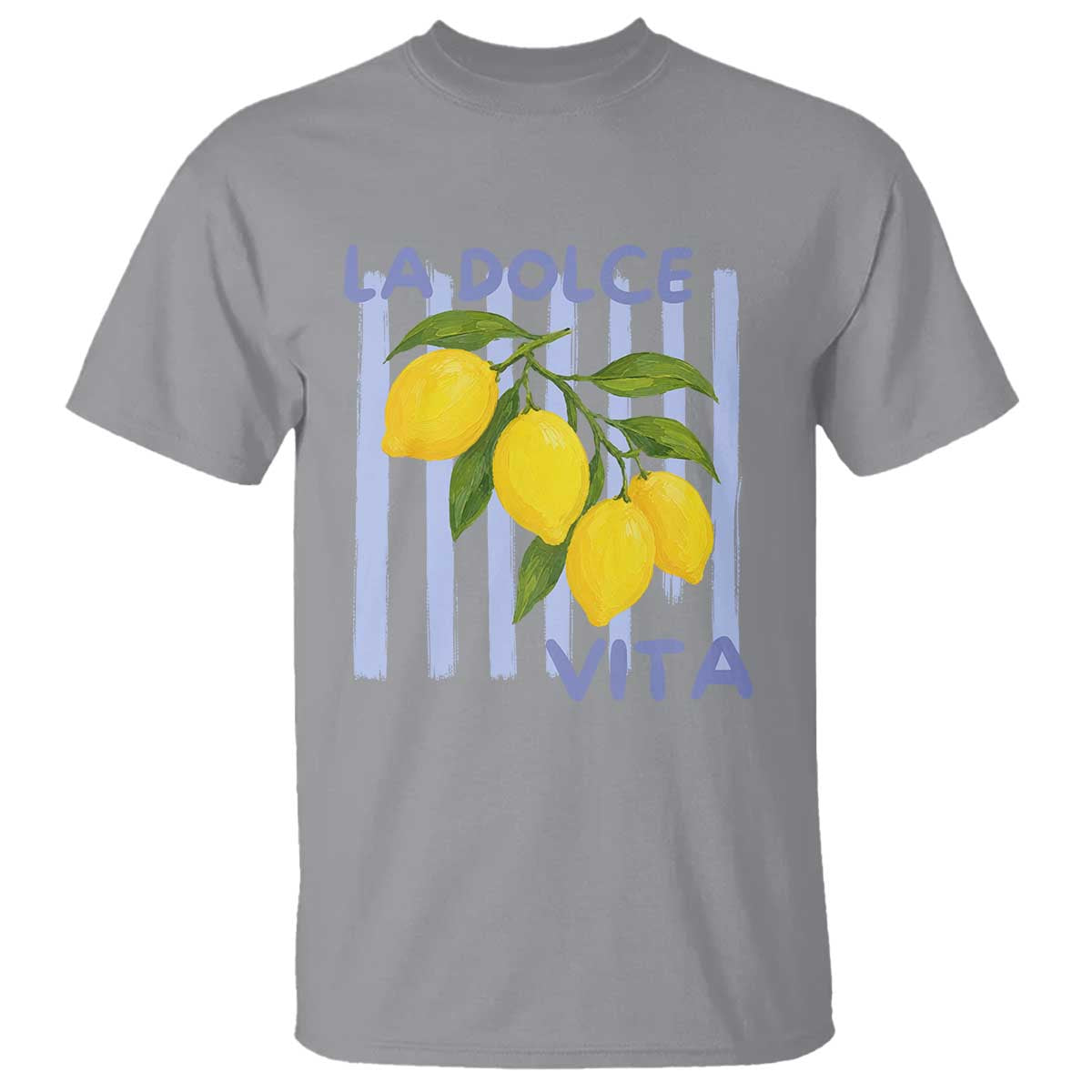 La Dolce Vita Lemon Italian Summer T Shirt Blue Striped