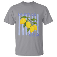 La Dolce Vita Lemon Italian Summer T Shirt Blue Striped