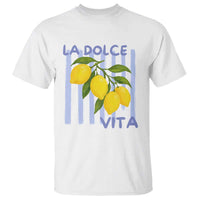 La Dolce Vita Lemon Italian Summer T Shirt Blue Striped