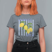 La Dolce Vita Lemon Italian Summer T Shirt For Women Blue Striped