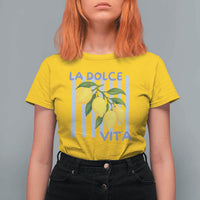 La Dolce Vita Lemon Italian Summer T Shirt For Women Blue Striped