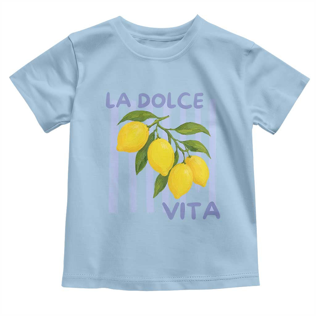 La Dolce Vita Lemon Italian Summer Toddler T Shirt Blue Striped