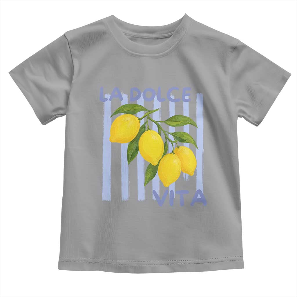 La Dolce Vita Lemon Italian Summer Toddler T Shirt Blue Striped